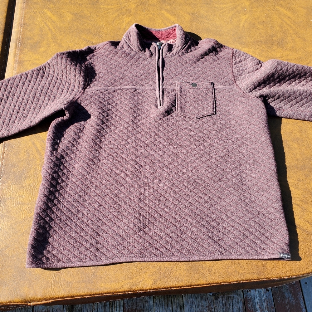 Mens Eddie Bauer Quilted Half Zip Sweater, Slightly worn!